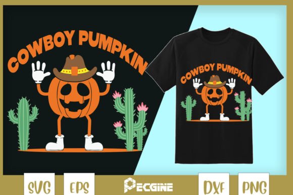 A Cowboy Pumpkin SVG for Graphic Crafters & Halloween Projects