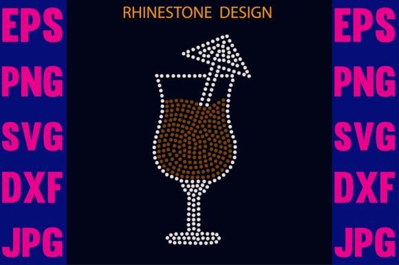 Coffee Cup Rhinestone Design: A Graphic Element for Craft Projects